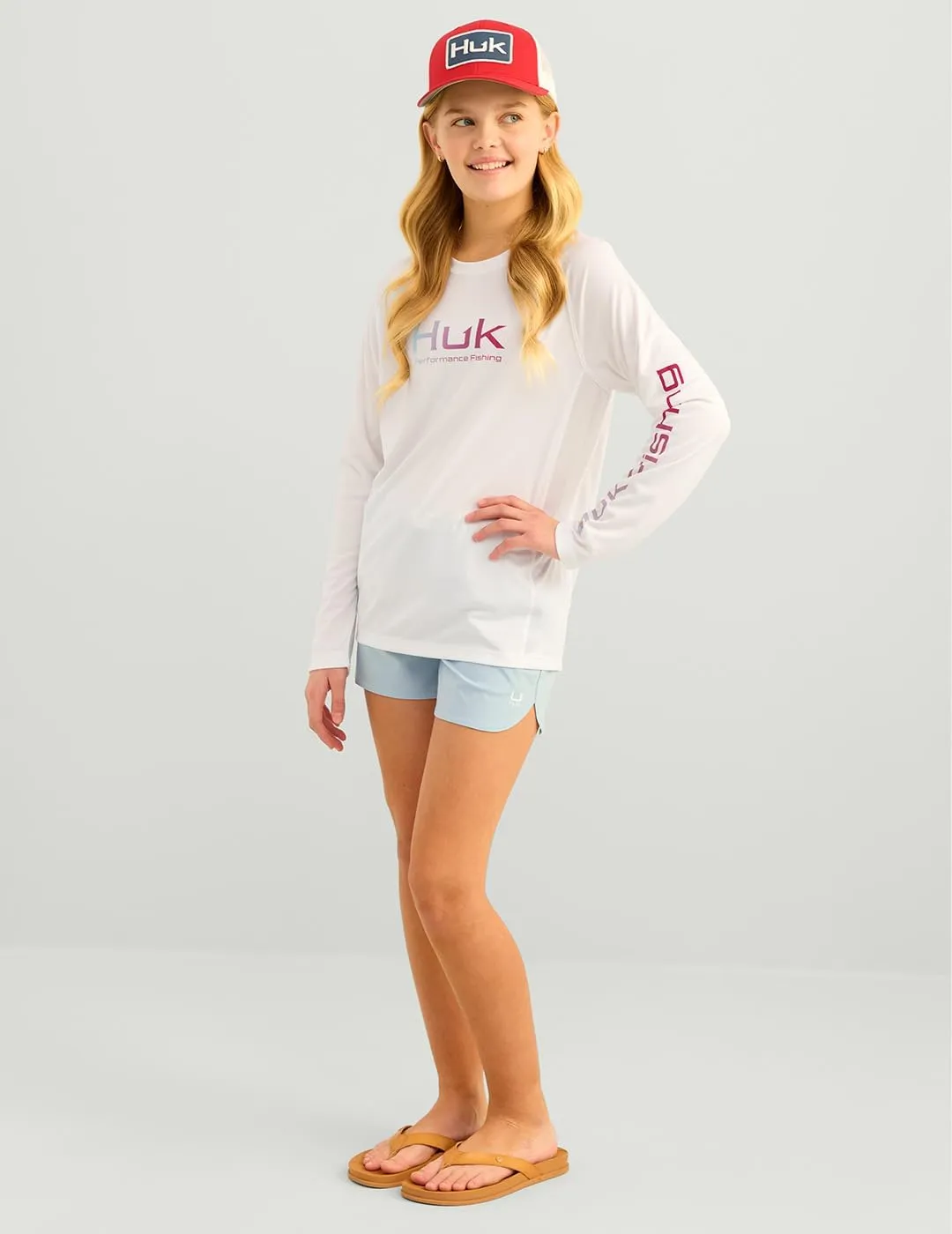 HUK Boy's Pursuit Solid Long Sleeve, Fishing Shirt for Kids