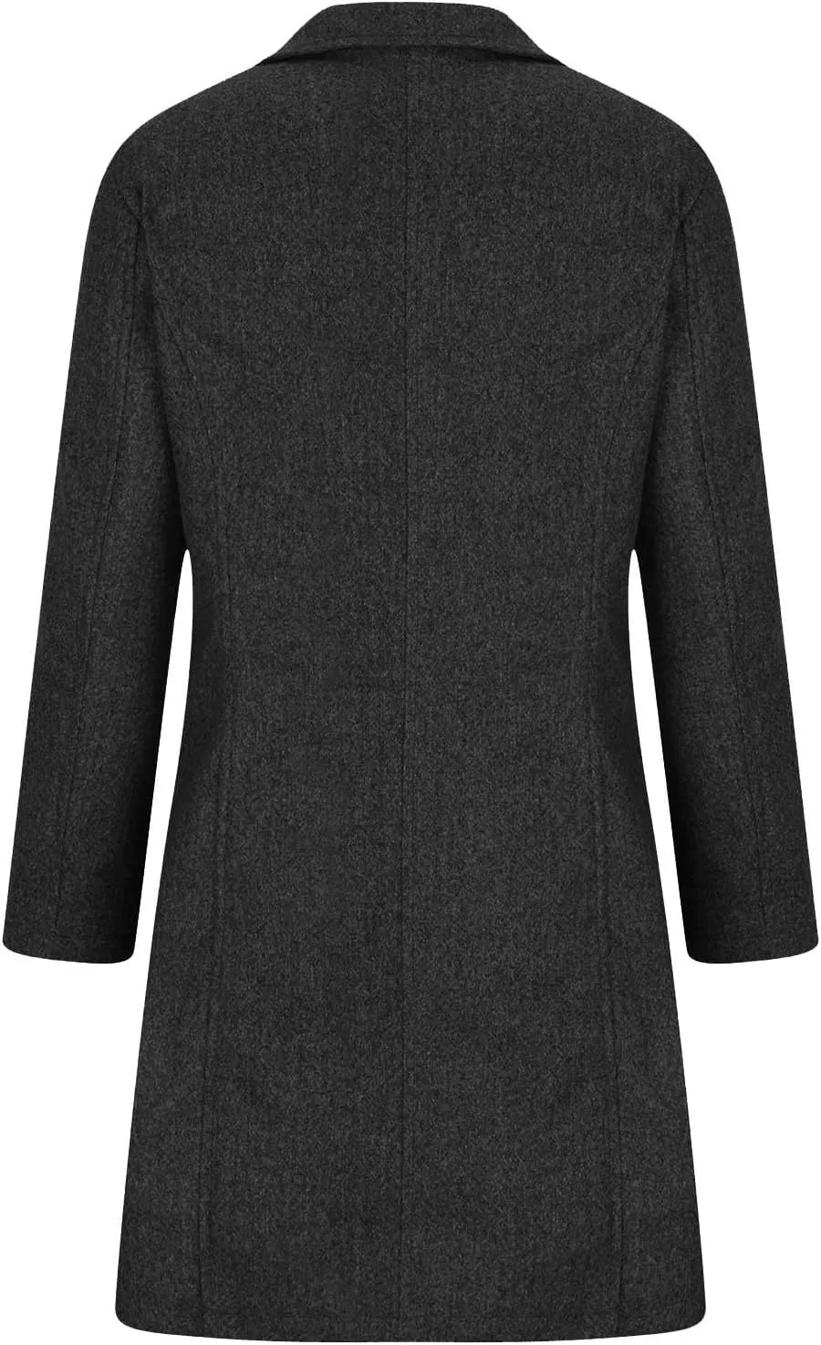 Hvyesh Womens Wool Trench Pea Coats 2024 Winter Jackets Trendy Notch Lapel Double Breasted Mid Long Warm Jacket Overcoat