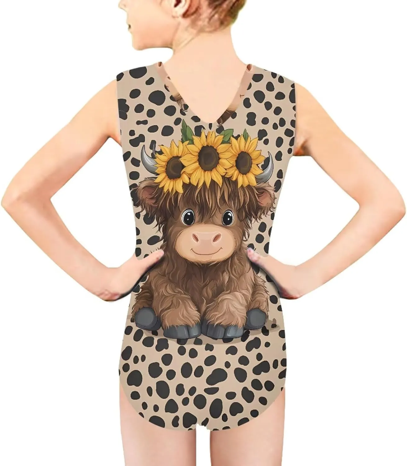 INSTANTARTS Leopard Leotard Girl Gymnastics Toddler Tank Biketards One Piece