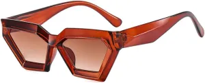 Irregular Cat Eye sunglasses Women Vintage Triangle Sun Glasses UV400 Thick Frame Polygon Sunglass