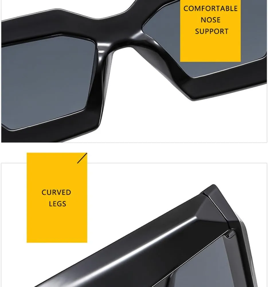 Irregular Cat Eye sunglasses Women Vintage Triangle Sun Glasses UV400 Thick Frame Polygon Sunglass