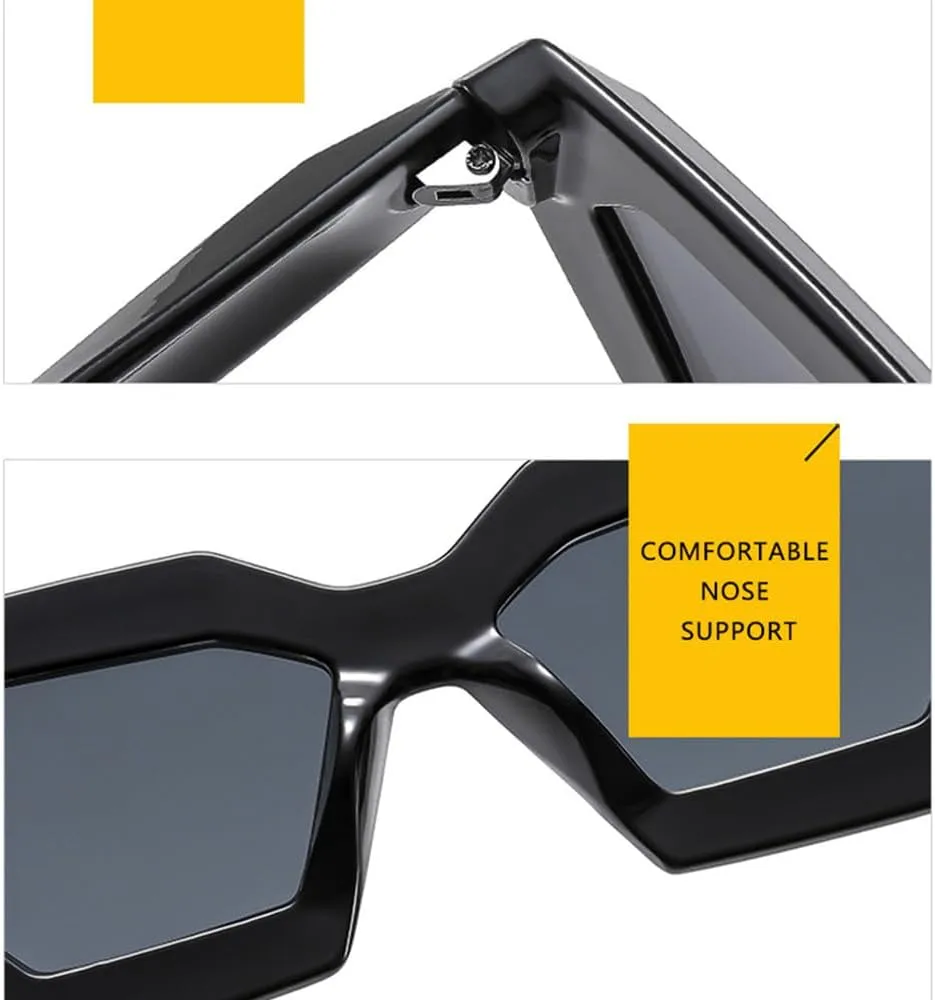Irregular Cat Eye sunglasses Women Vintage Triangle Sun Glasses UV400 Thick Frame Polygon Sunglass