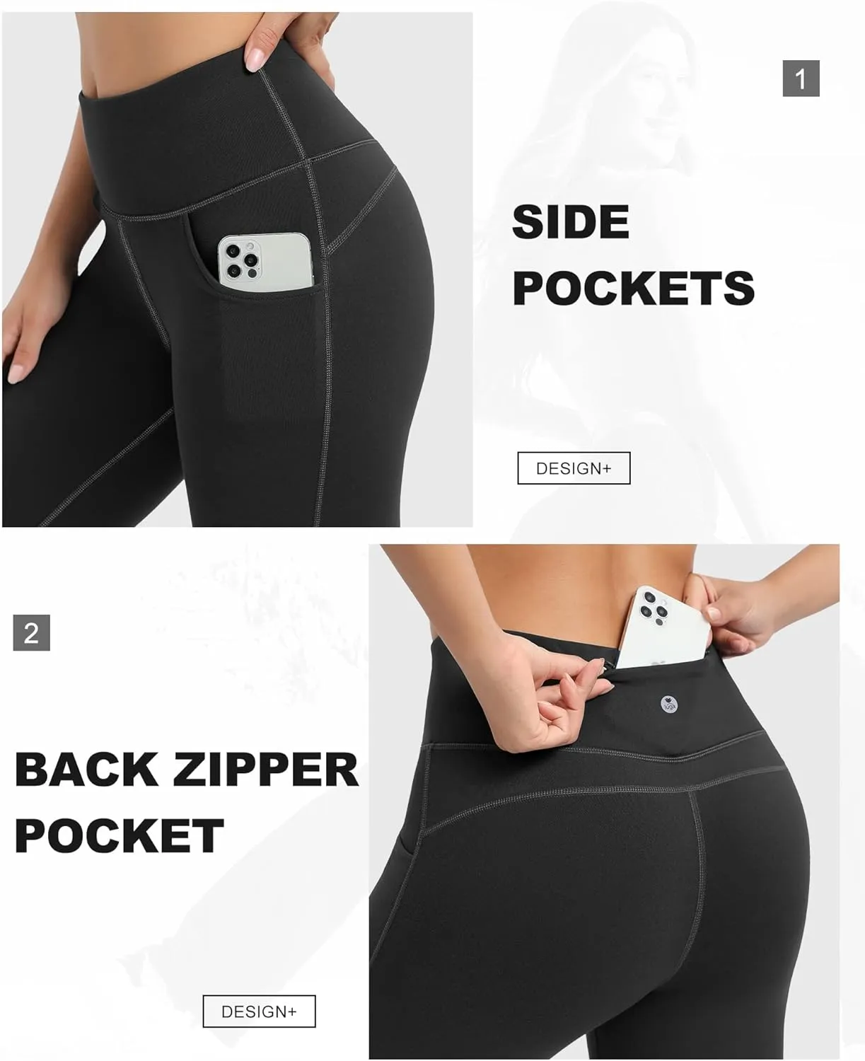 IUGA Fleece Lined Bootcut Yoga Pants with Pockets for Women Thermal Bootleg Pants Winter Workout Flare Leggings