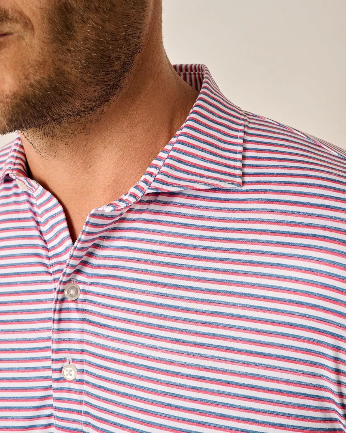 johnnie-O Featherweight Performance Polo - Warwick Stripe