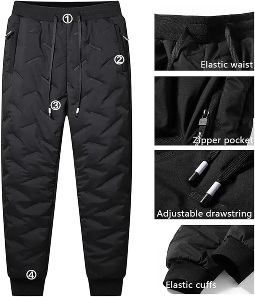 Julidostore Fleece Lined Pants, FleeceActive Waterproof Windproof Straight Jogger Pants, Winter Outdoor Wear for Women