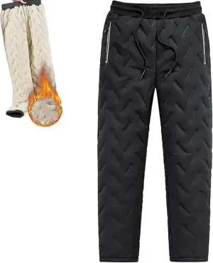 Julidostore Fleece Lined Pants, FleeceActive Waterproof Windproof Straight Jogger Pants, Winter Outdoor Wear for Women