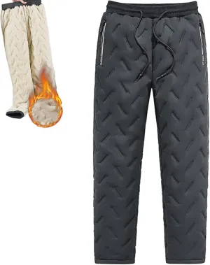 Julidostore Fleece Lined Pants, FleeceActive Waterproof Windproof Straight Jogger Pants, Winter Outdoor Wear for Women