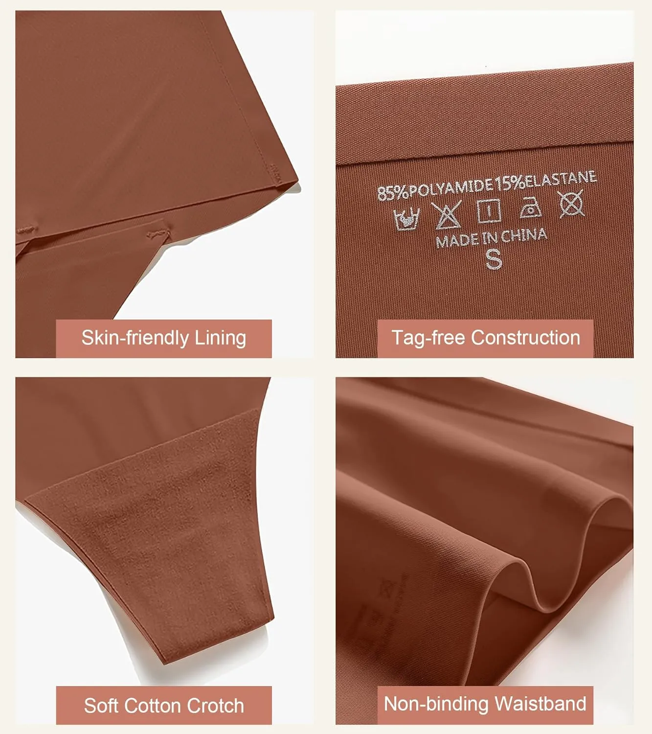 K-CHEONY Womens High Waisted Thongs No Show Panties Lightweight Soft Stretch High Cut Underwear 3 Pack