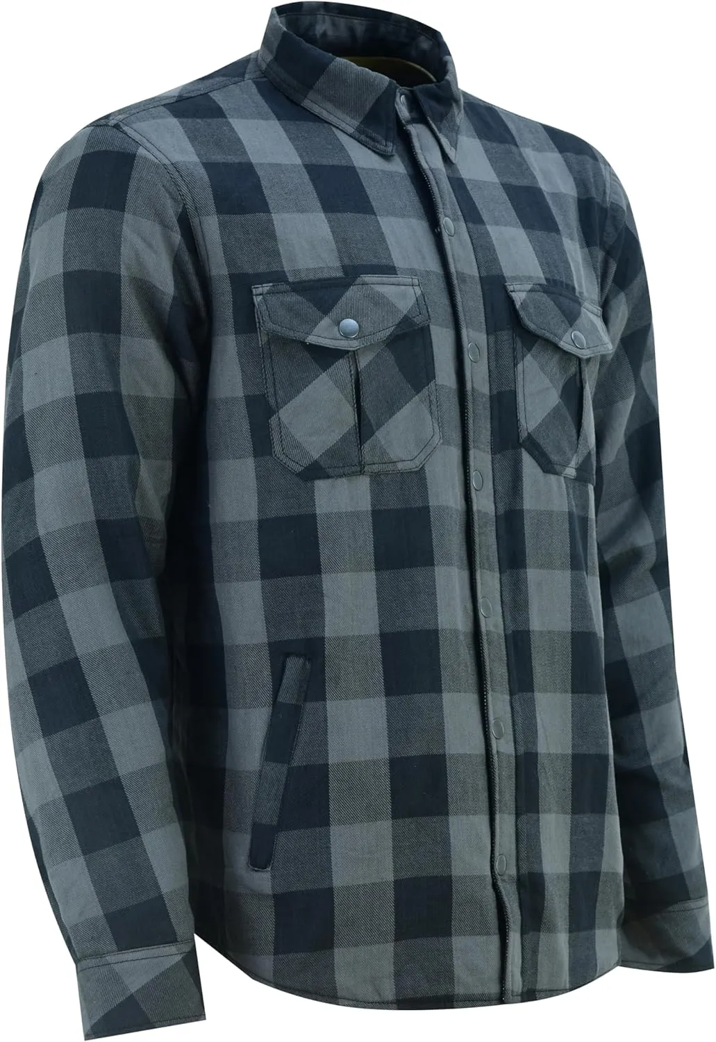 Kevlar Motorcycle Shirt Men – CE Armored Riding Flannel with Shoulder, Elbow & Back Protection – Summer Biker Gear