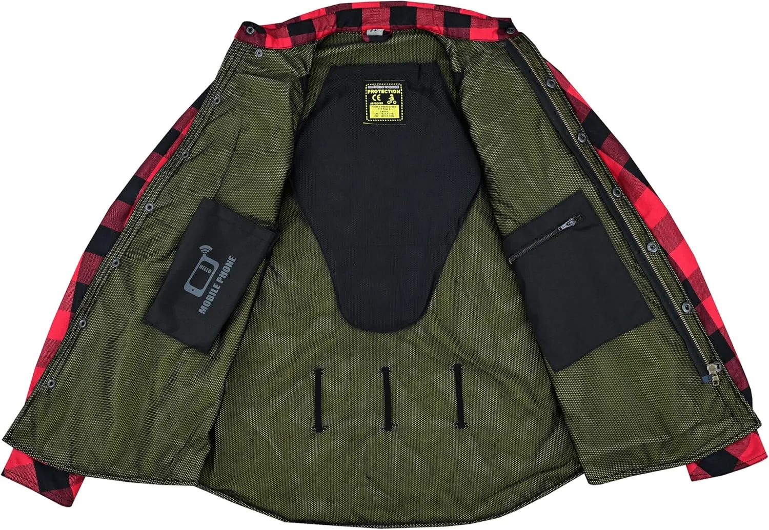 Kevlar Motorcycle Shirt Men – CE Armored Riding Flannel with Shoulder, Elbow & Back Protection – Summer Biker Gear