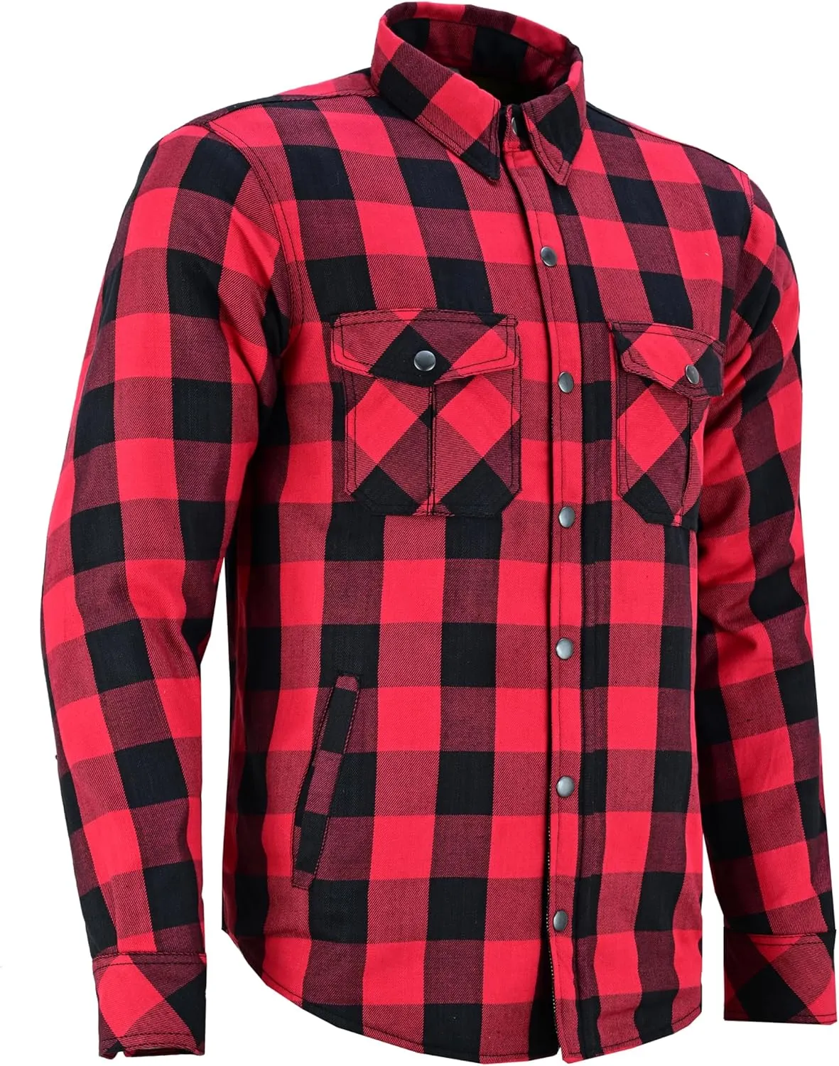 Kevlar Motorcycle Shirt Men – CE Armored Riding Flannel with Shoulder, Elbow & Back Protection – Summer Biker Gear