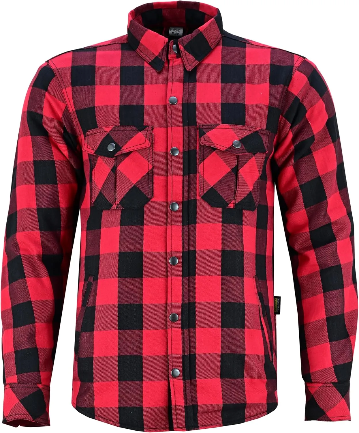 Kevlar Motorcycle Shirt Men – CE Armored Riding Flannel with Shoulder, Elbow & Back Protection – Summer Biker Gear