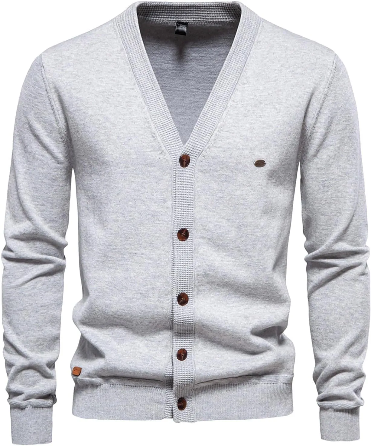 Knit Cardigan Sweaters for Men Stand Collar Cardigan Button Down Cardigan Sweater Open Front Cardigan with Pockets