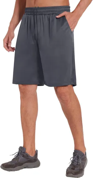 LalaHooK Basketball Gym Mens Shorts - Athletic Quick Dry Black Workout Shorts with Pockets for Casual Running Activewear
