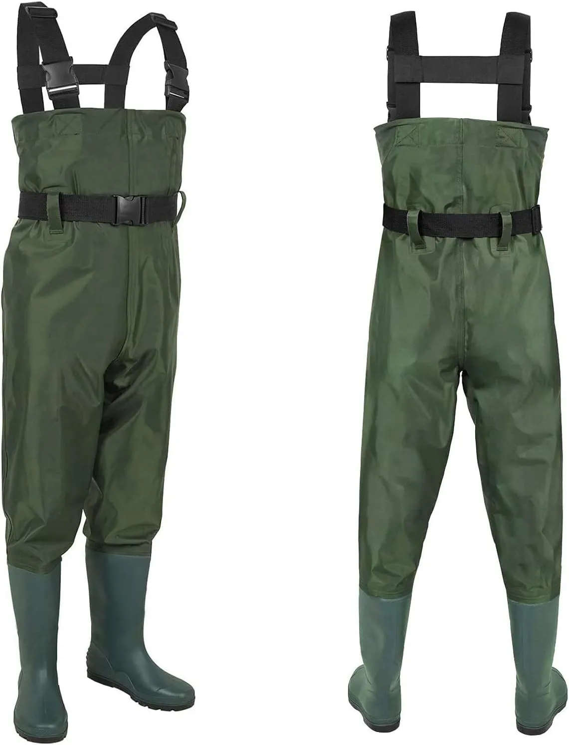 LANGXUN Chest Waders for Kids, PVC Fishing Waders for Toddler & Children, Waterproof Hutting Waders for Boys and Girls