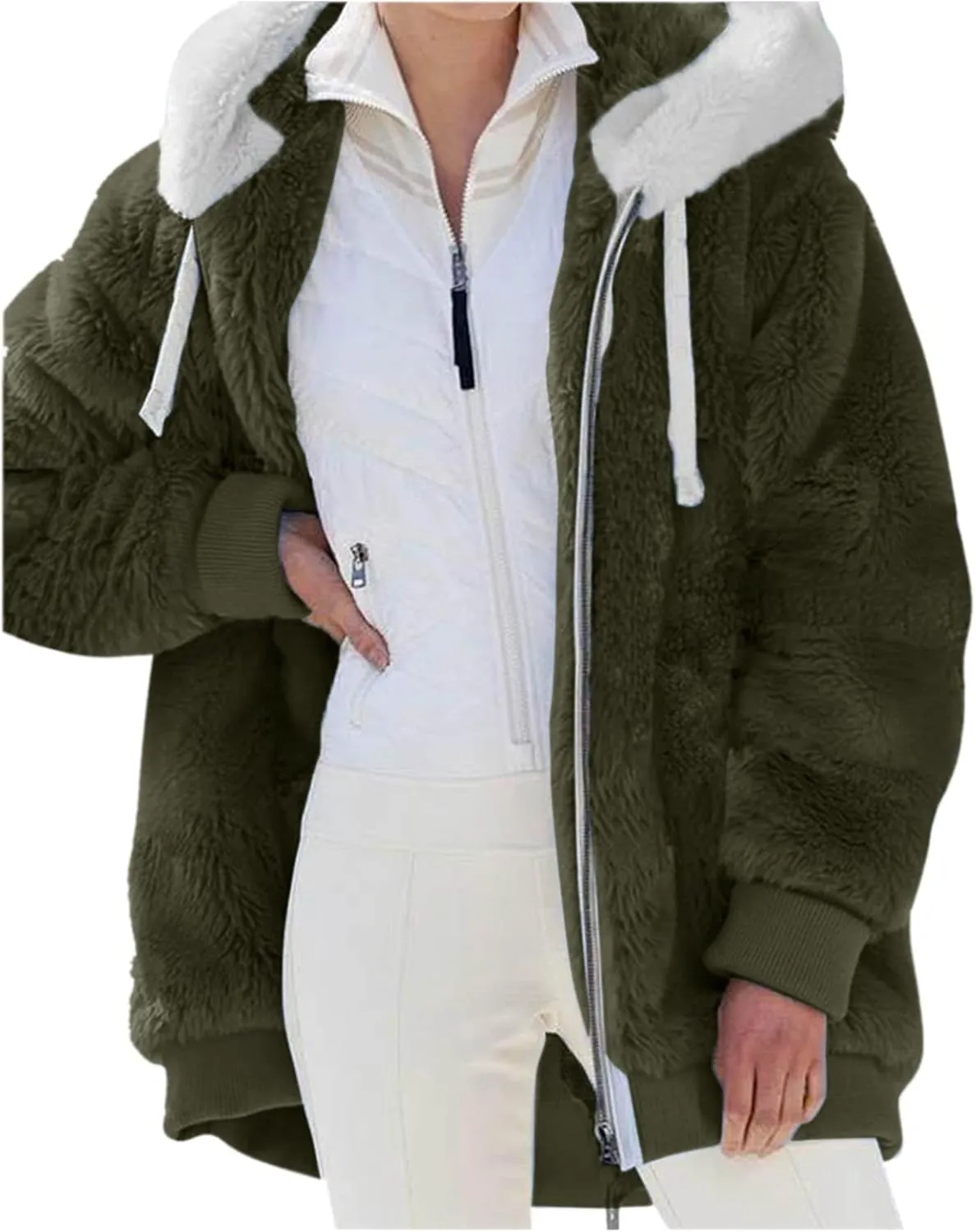 LCMTWX Women 2023 Fall Winter Fleece Jackets Fleece Sleeve Plus Size Women Women's Coat Womens Winter Coat Fall Jackets for