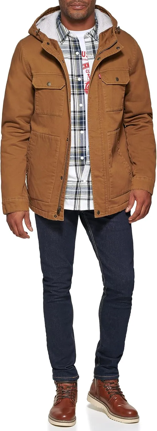 Levi's Men's Legacy Washed Cotton Hooded Military Jacket