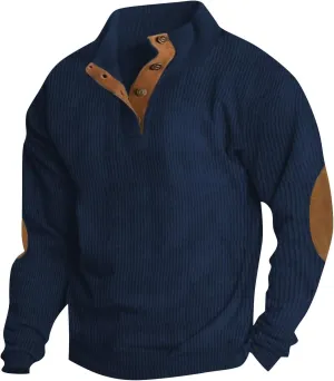 Long Sleeve Hoodies For Men, Costume For Men Heated Sweatshirt For Men Standing Collar Corduroy Sweatshirt Long Sleeve Outdoor Buttons Hoodie Men Winter Jacket Mens Down Jacket(Navy,XX-Large)