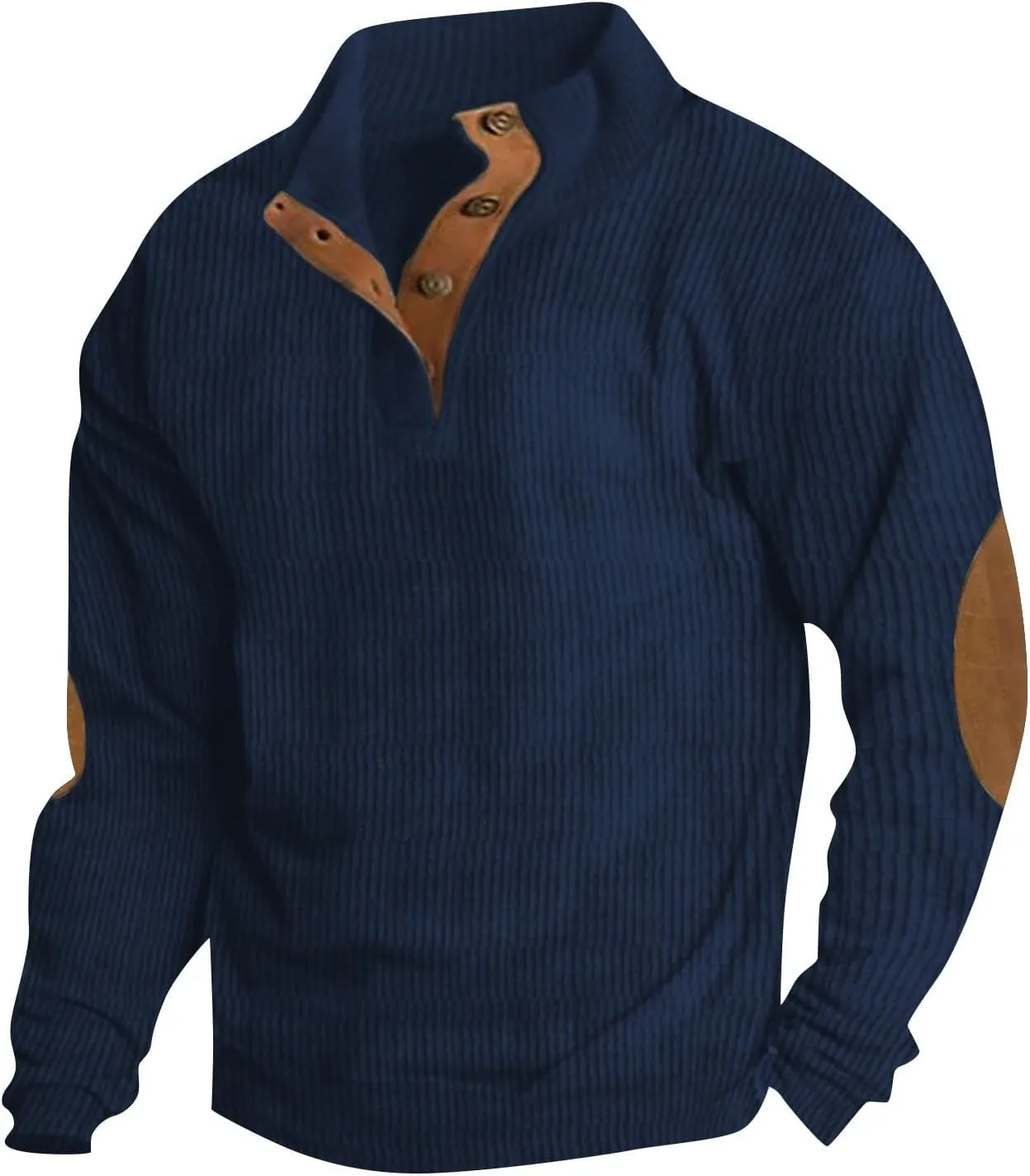 Long Sleeve Hoodies For Men, Costume For Men Heated Sweatshirt For Men Standing Collar Corduroy Sweatshirt Long Sleeve Outdoor Buttons Hoodie Men Winter Jacket Mens Down Jacket(Navy,XX-Large)