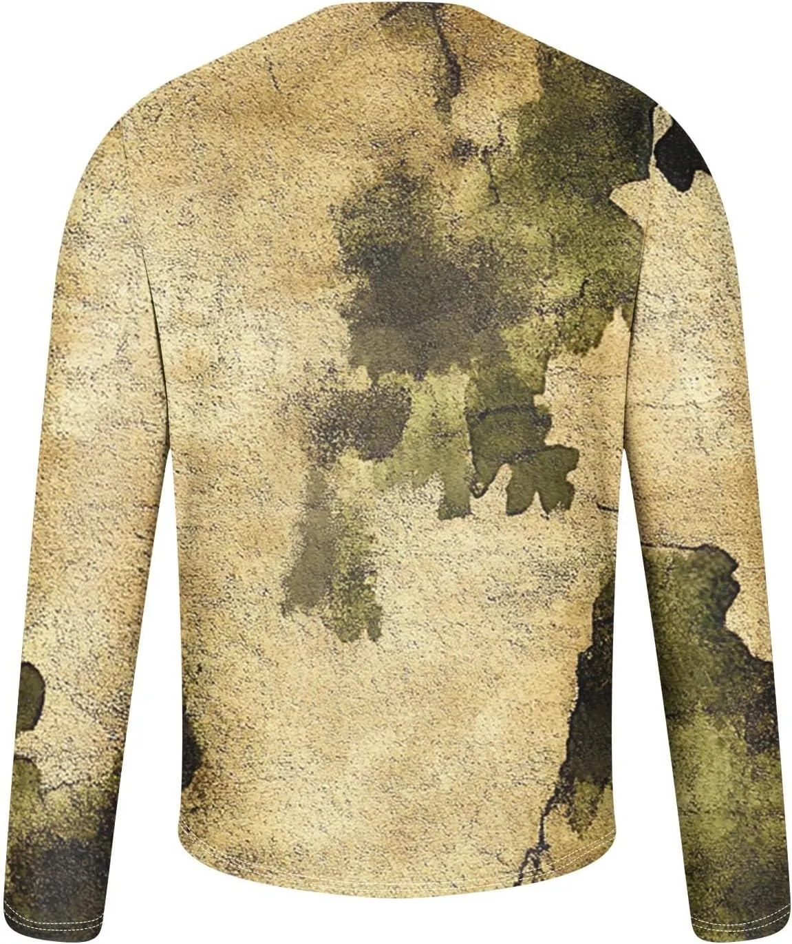 Long Sleeve Shirts for Men Camouflage Print Casual Stylish Workout Crewneck Cotton Sweatshirts Loose Fit Pullover Tees
