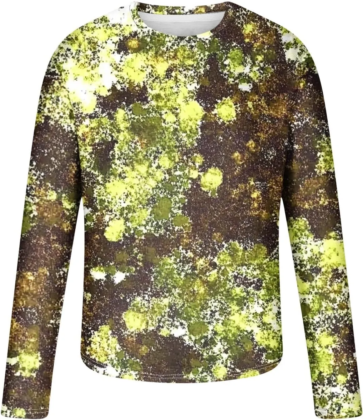 Long Sleeve Shirts for Men Camouflage Print Casual Stylish Workout Crewneck Cotton Sweatshirts Loose Fit Pullover Tees