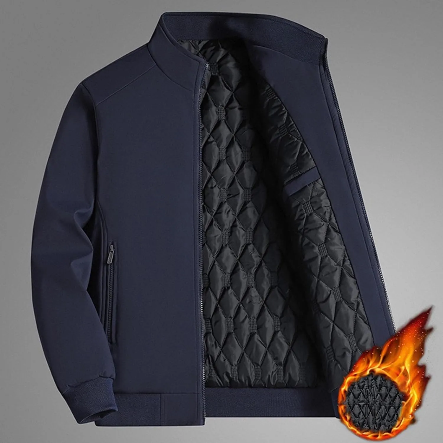 Maiyifu-GJ Men's Fall Winter Down Coat Lightweight Warm Thicken Puffer Jacket Windproof Quilted Padded Jackets Outerwear