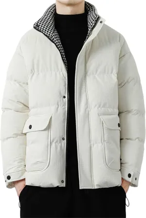 Maiyifu-GJ Men's Lightweight Puffer Jacket Warm Winter Quilted Jackets for Men Thicken Windproof Down Coat Outerwear