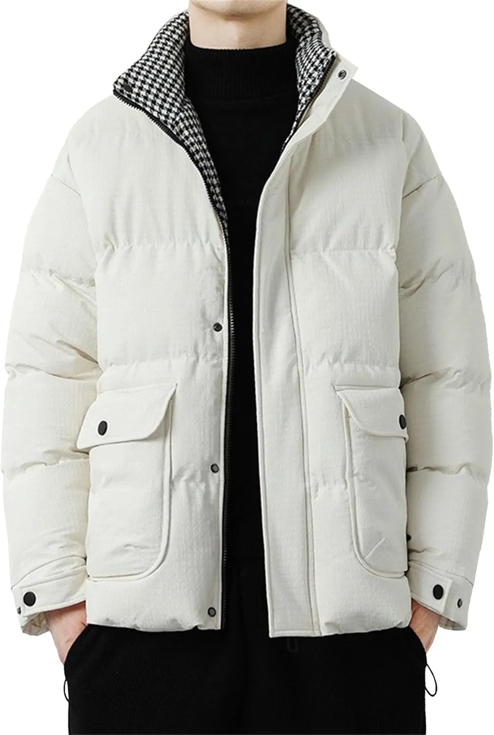 Maiyifu-GJ Men's Lightweight Puffer Jacket Warm Winter Quilted Jackets for Men Thicken Windproof Down Coat Outerwear