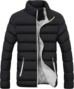 Maiyifu-GJ Men's Quilted Puffer Jacket Winter Warm Lightweight Down Coat Windproof Thicken Padded Coats Outerwear