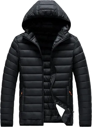 Maiyifu-GJ Men's Winter Puffer Jacket Thicken Quilted Padded Coat Windbreaker Lightweight Warm Windproof Down Jackets
