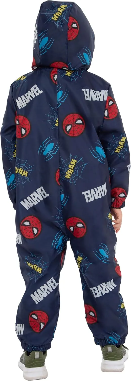 Marvel Rain Suit | Spiderman Kids Rain Gear | Boys' Overalls