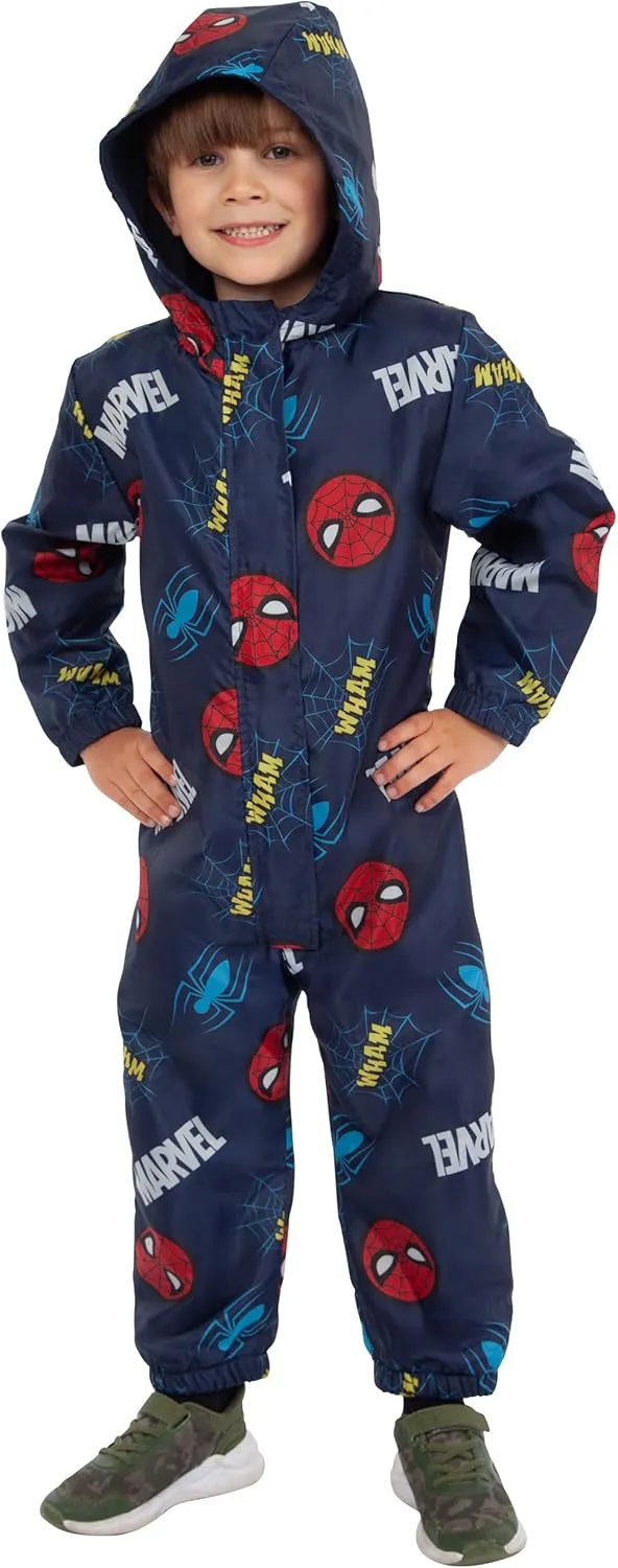 Marvel Rain Suit | Spiderman Kids Rain Gear | Boys' Overalls