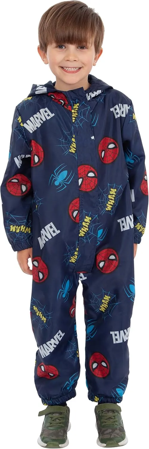 Marvel Rain Suit | Spiderman Kids Rain Gear | Boys' Overalls