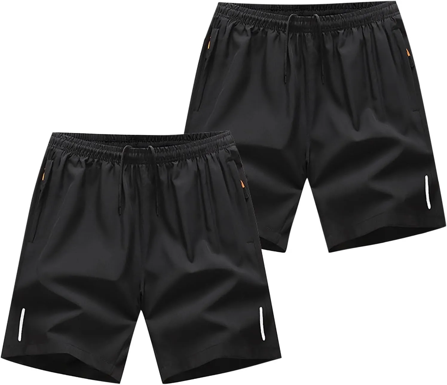 Mens 2 Pack Quick Dry Shorts 5 Inch Sports and Outdoors Short Casual Pants Moisture Wicking Shorts with Zipper Pockets