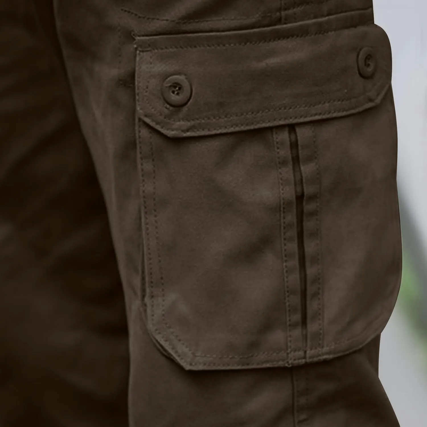 Men's Athletic Gym Cargo Shorts Plus Size Solid Outdoor Wear Resistance Short with Multiple Pockets Knee Length Short