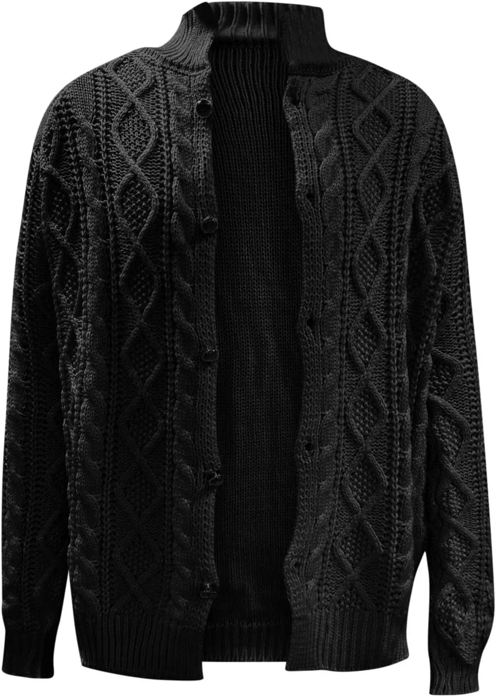 Men's Cardigan Sweaters Cable Knit Sweater Button Down Sweater Open Front Cardigan Plus Size Long Sleeve Sweaters