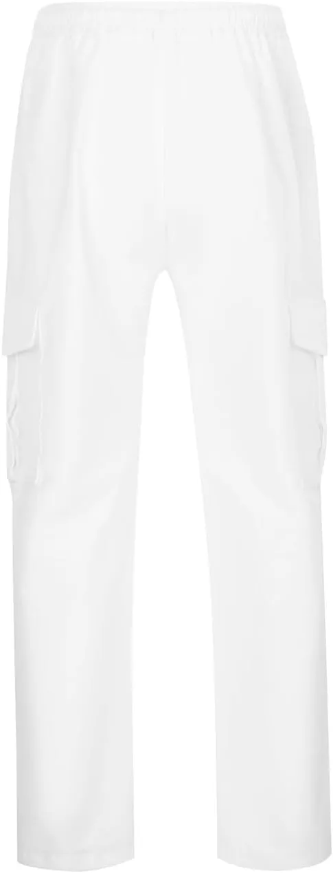 Mens Cargo Sweatpants Athletic Straight Jogger Pant Multi Pocket Big and Tall Baggy Tactical Workout Trouser
