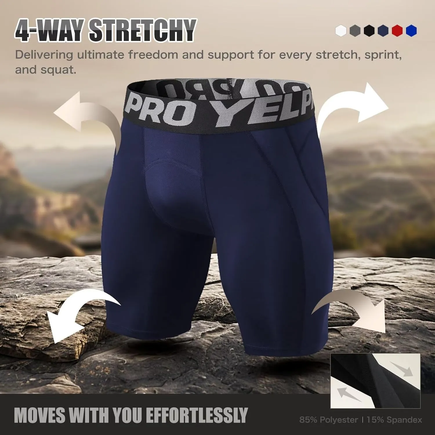 Mens Compression Shorts Quick Dry Basketball Spandex Shorts Light Athletic Underwear Shorts for Running Soccer