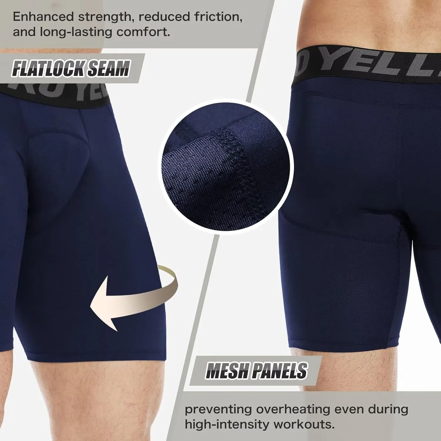 Mens Compression Shorts Quick Dry Basketball Spandex Shorts Light Athletic Underwear Shorts for Running Soccer