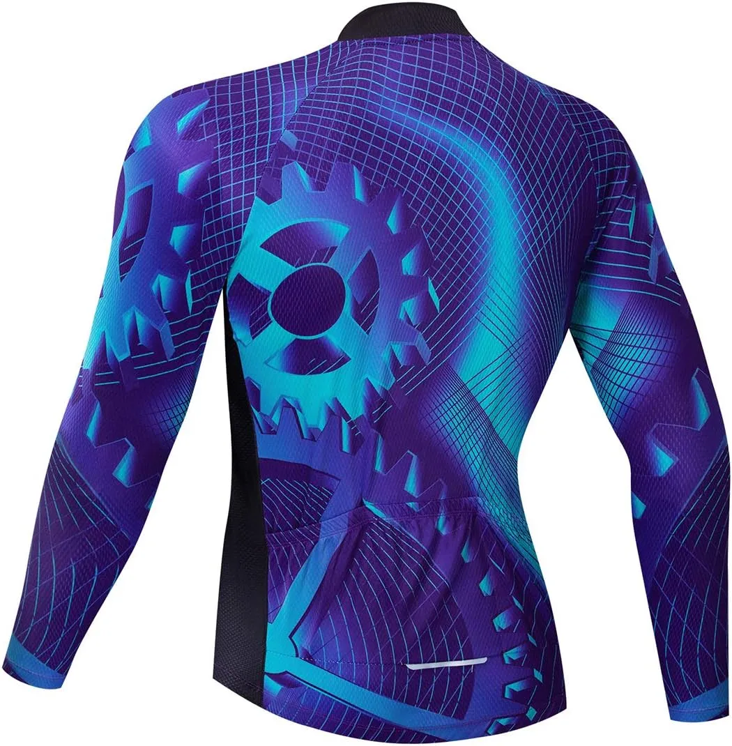 Men's Cycling Jersey Long Sleeve Breathable Biking Shirts Gear Style