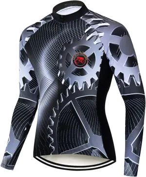Men's Cycling Jersey Long Sleeve Breathable Biking Shirts Gear Style