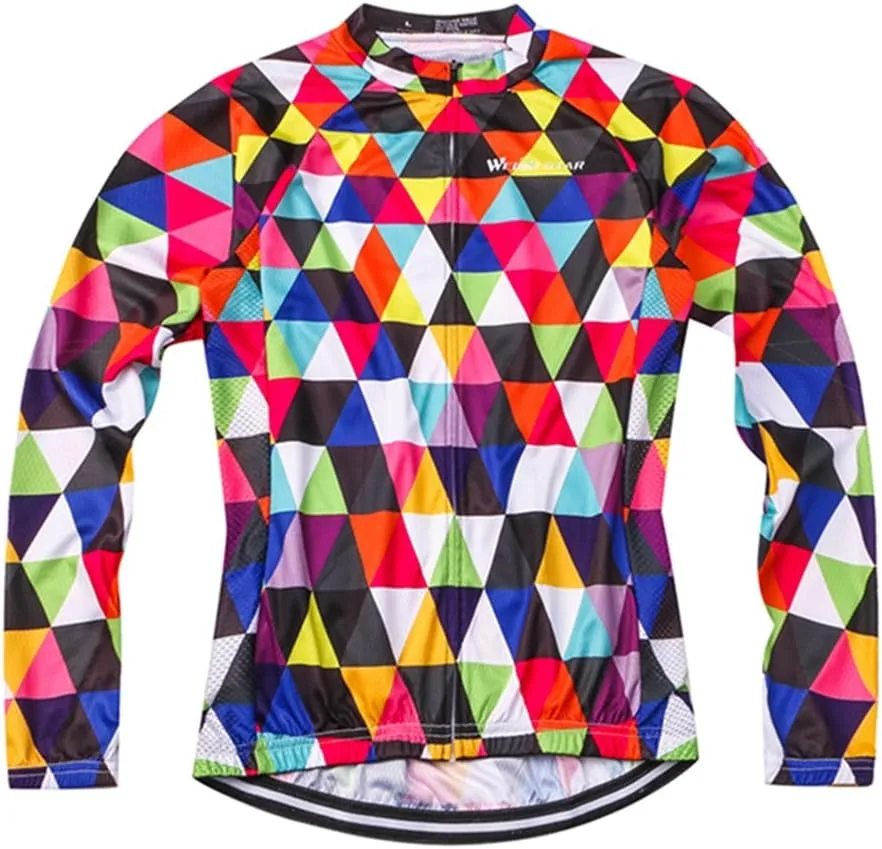 Men's Cycling Jersey Long Sleeve Breathable Biking Shirts Gear Style