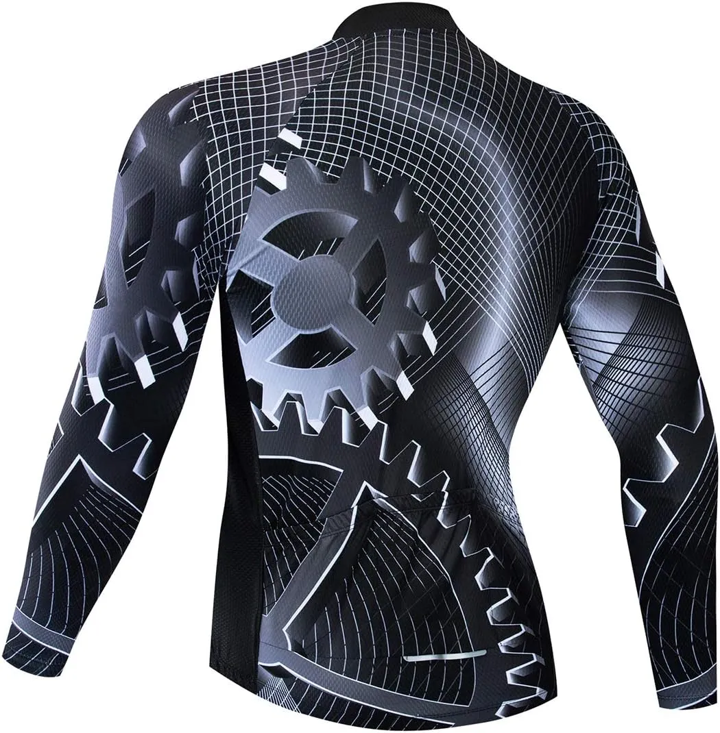 Men's Cycling Jersey Long Sleeve Breathable Biking Shirts Gear Style
