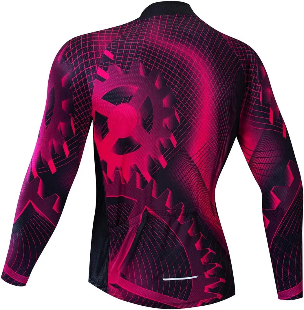 Men's Cycling Jersey Long Sleeve Breathable Biking Shirts Gear Style