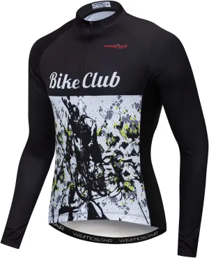 Men's Cycling Jersey Long Sleeve Breathable Biking Shirts Gear Style