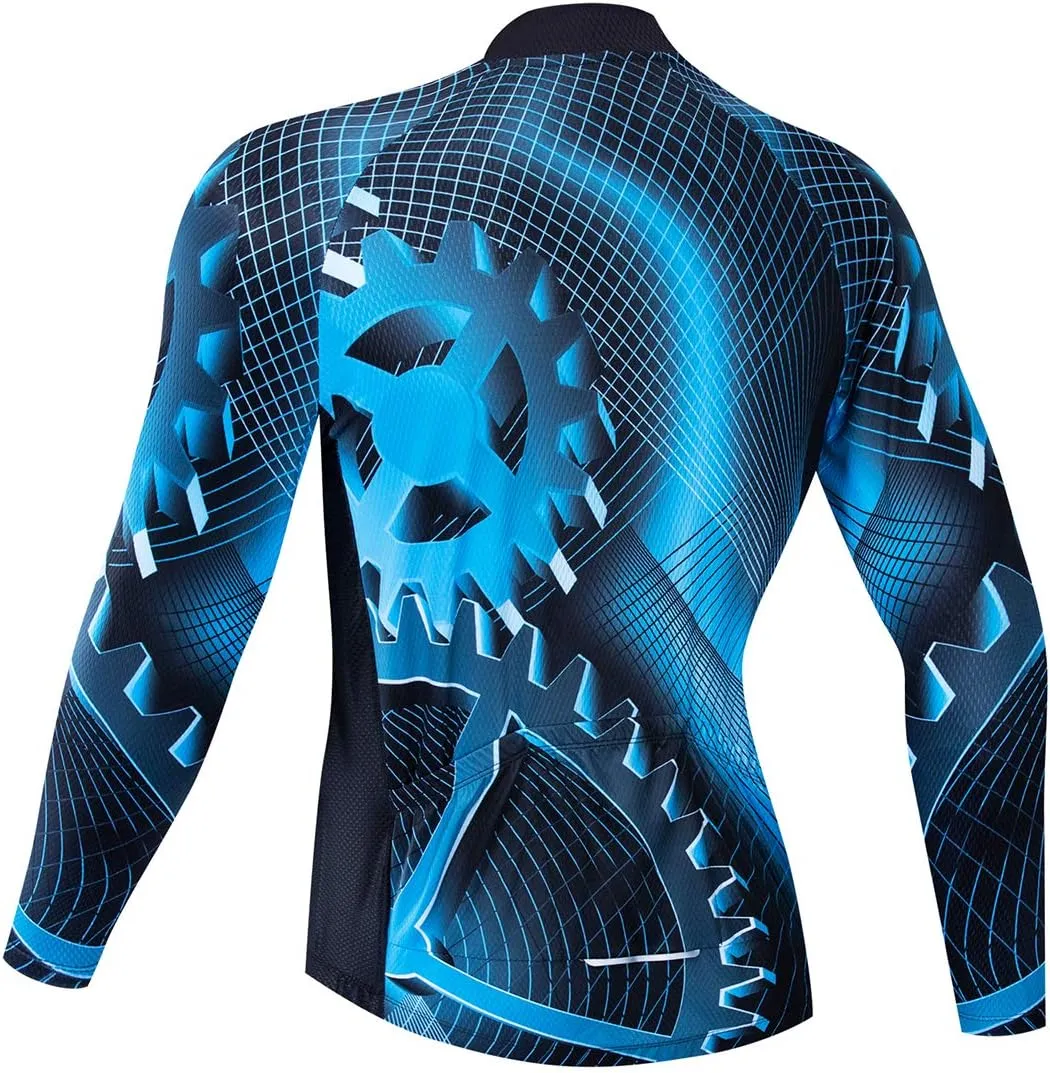 Men's Cycling Jersey Long Sleeve Breathable Biking Shirts Gear Style