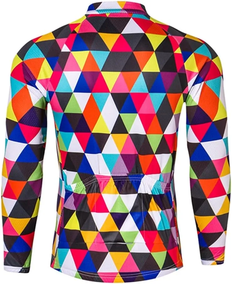 Men's Cycling Jersey Long Sleeve Breathable Biking Shirts Gear Style