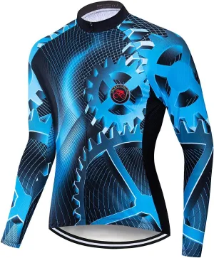Men's Cycling Jersey Long Sleeve Breathable Biking Shirts Gear Style