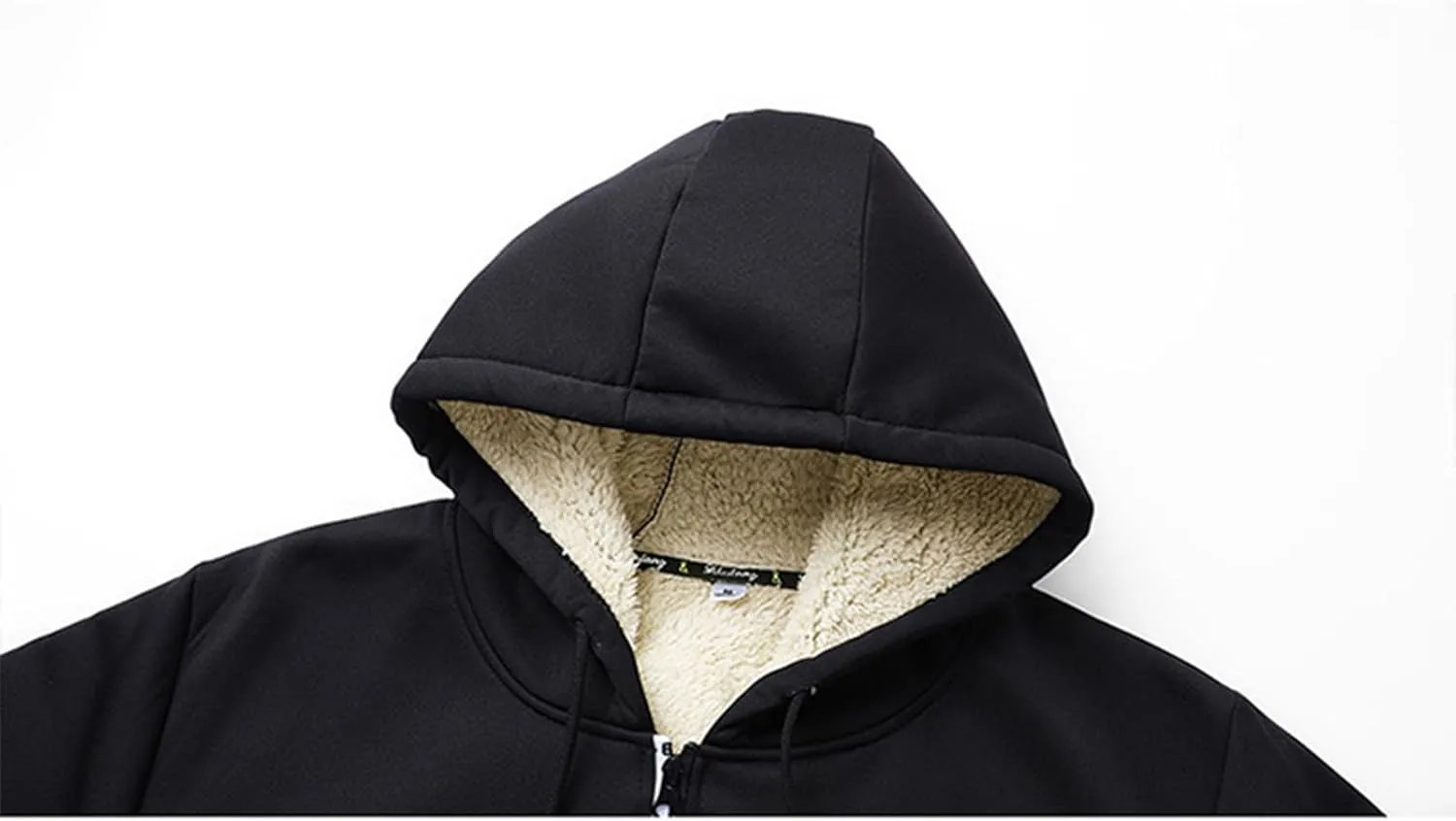 Men's Fleece Lined Hoodie Jacket Sherpa Lining Warm Winter Hooded Coat Zip Up Casual Jacket Cozy Outdoor Wear Coats