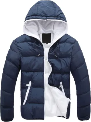 Men's Lightweight Puffer Jacket Hooded Packable Quilted Hooded Bubble Down Jackets Winter Thermal Thick Outwear
